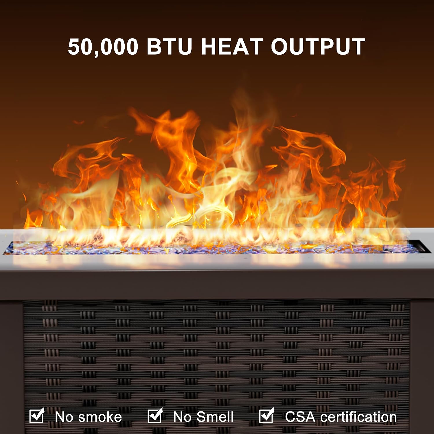 Outdoor Furniture With Fire Pit Table - Sofá Seccional para Exteriores de 8