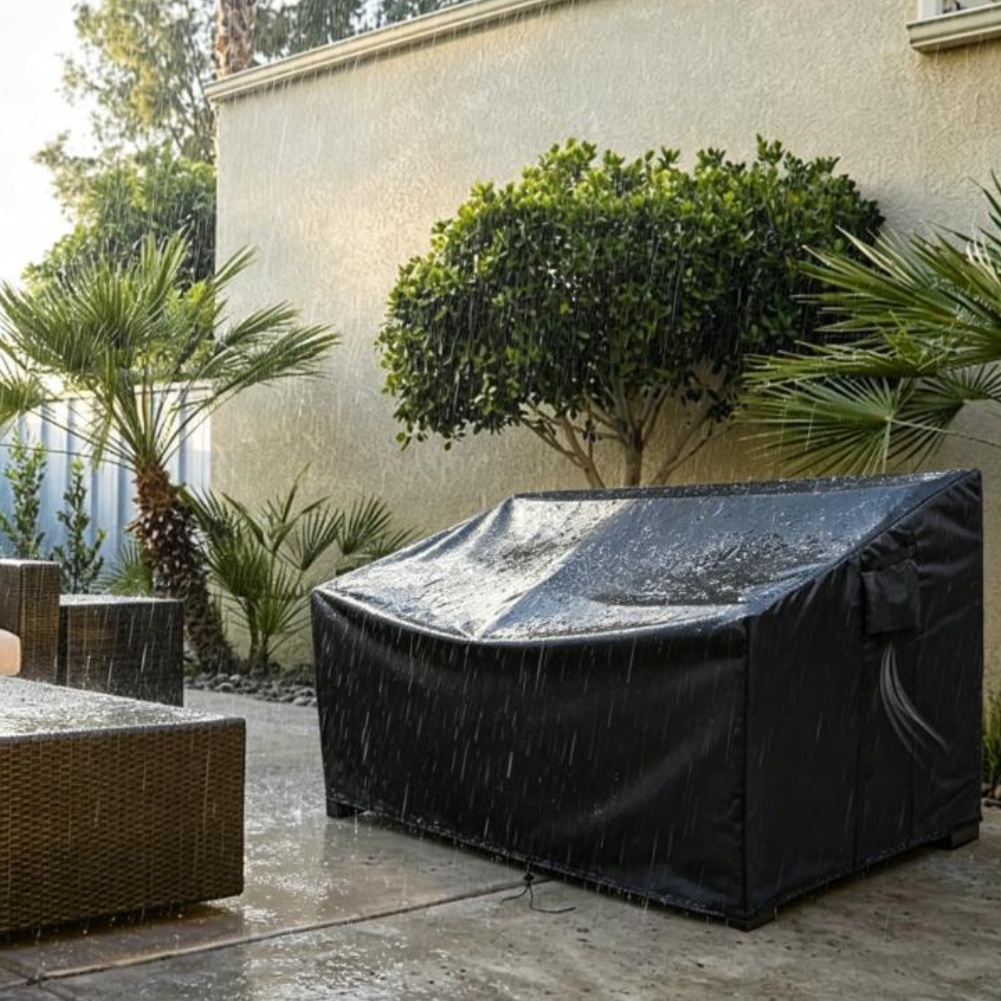 Outdoor Furniture Black - Funda para Sofá de Patio Resistente,