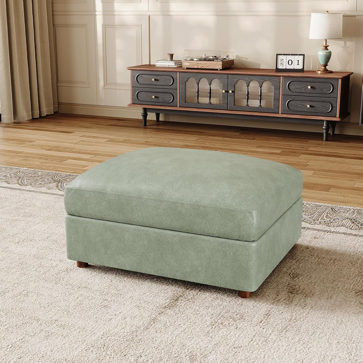 Outdoor Furniture Green - Módulo Otomano de Piel Sintética Verde