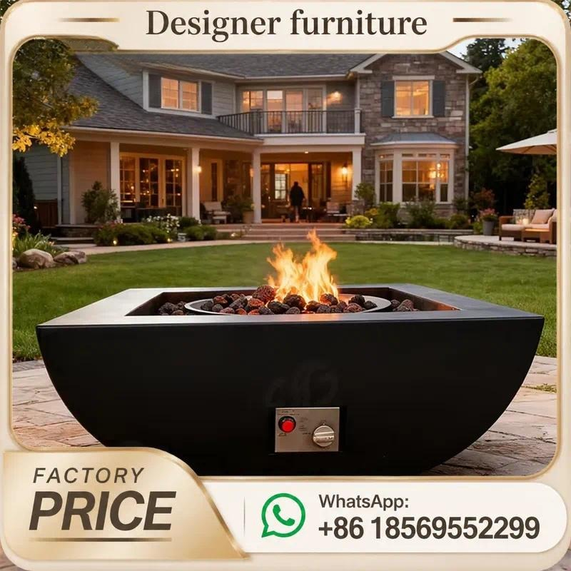 Outdoor Furniture With Fire Pit Table - Mesa de fuego a gas para