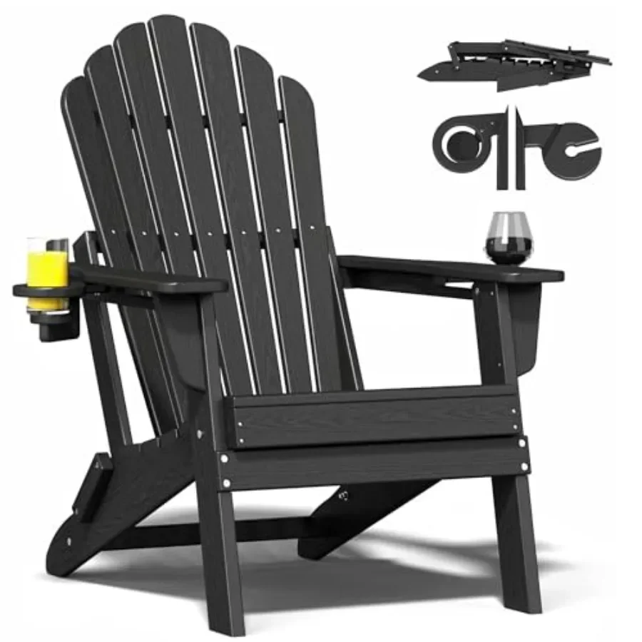 Adirondack Chair Wood - Silla plegable de HDPE tipo Adirondack