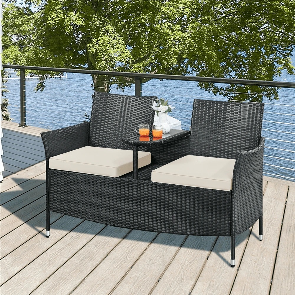 Outdoor Furniture Black - Conjunto de Muebles de Patio de