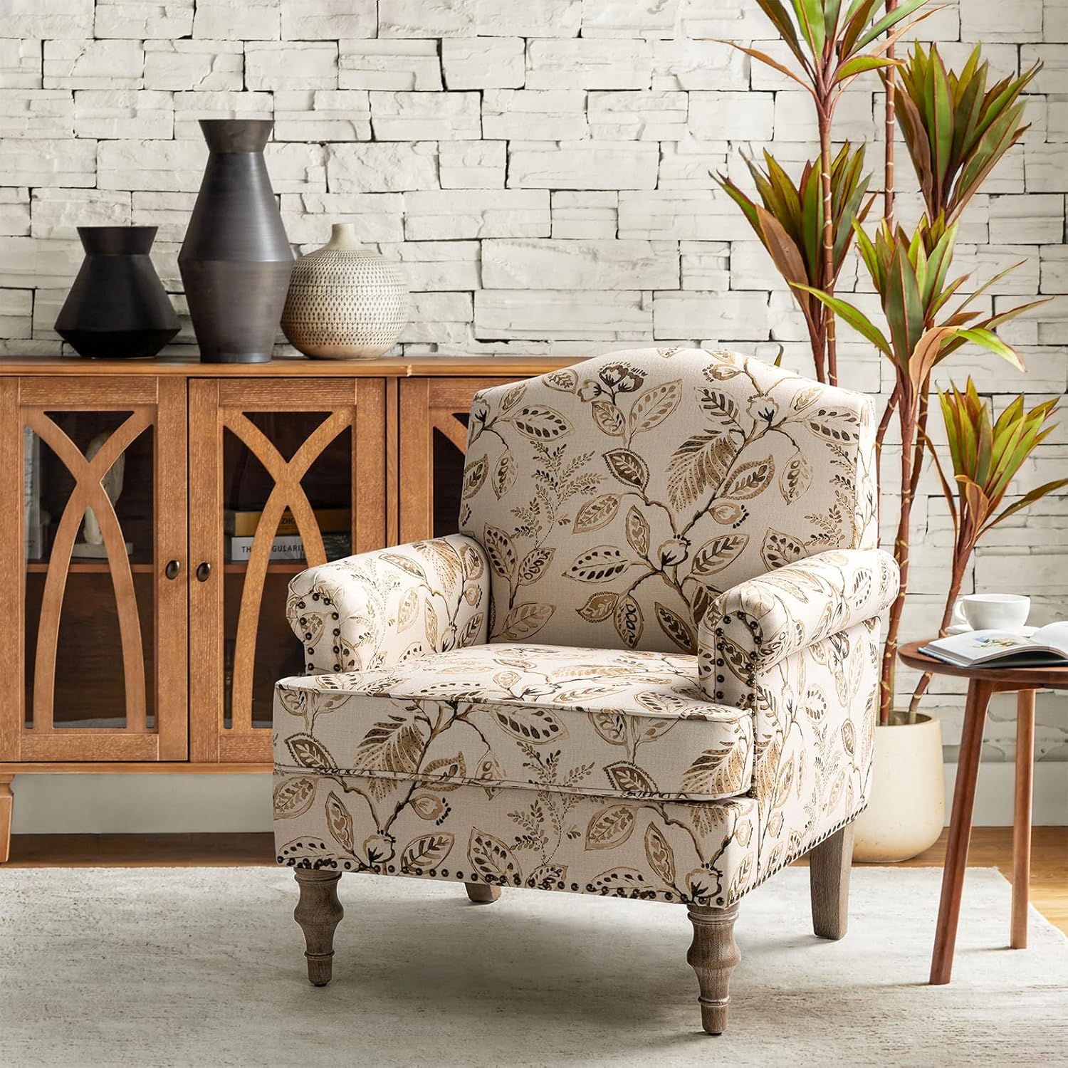 Adirondack Chair Wood - # Sillón Tapizado Floral con Patas