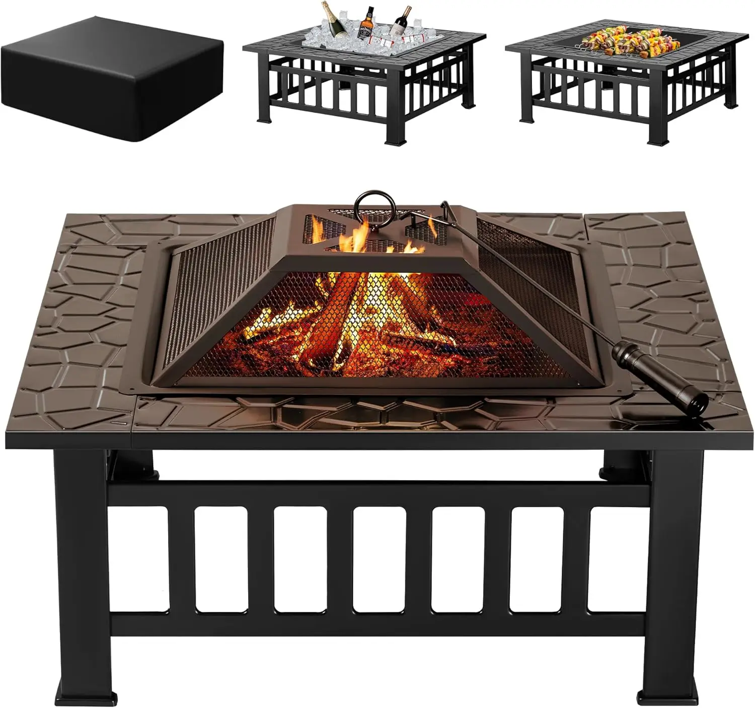 Outdoor Furniture With Fire Pit Table - Brasero para Exteriores, Mesa de 32