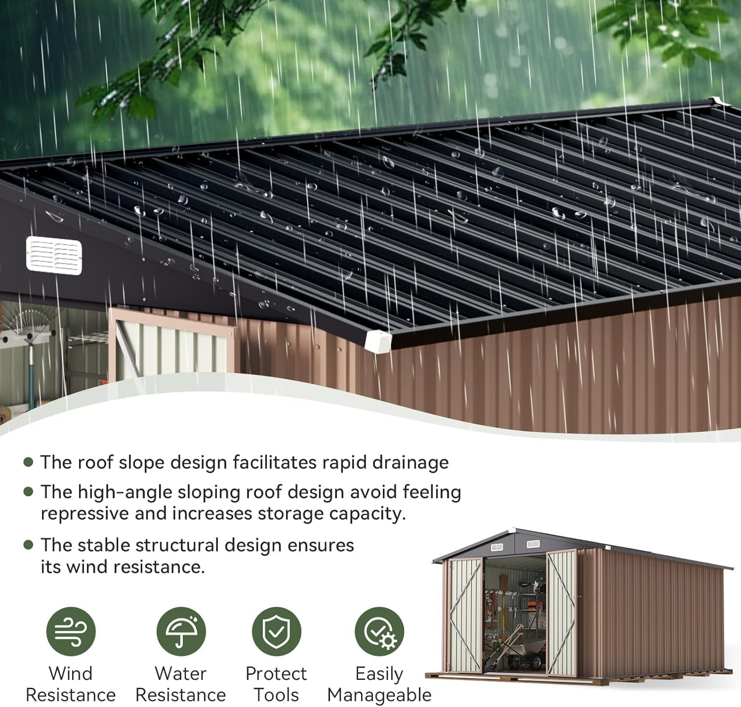 Outdoor Furniture With Storage - Caseta de Almacenamiento Exterior de 12