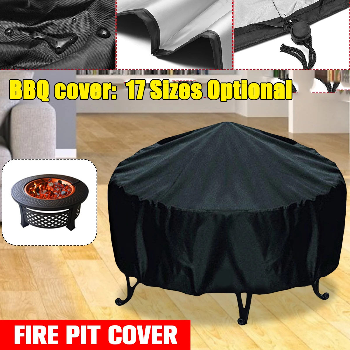 Outdoor Furniture Black - Cubierta impermeable para fogones de Patio,