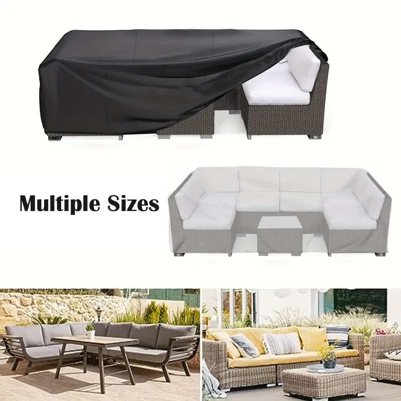 Outdoor Furniture Black - Cubierta de mesa Rectangular para exteriores,