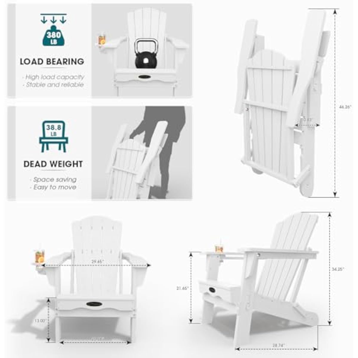 Juego de 2 sillas Adirondack p - Adirondack Chair Wood reseña y precio