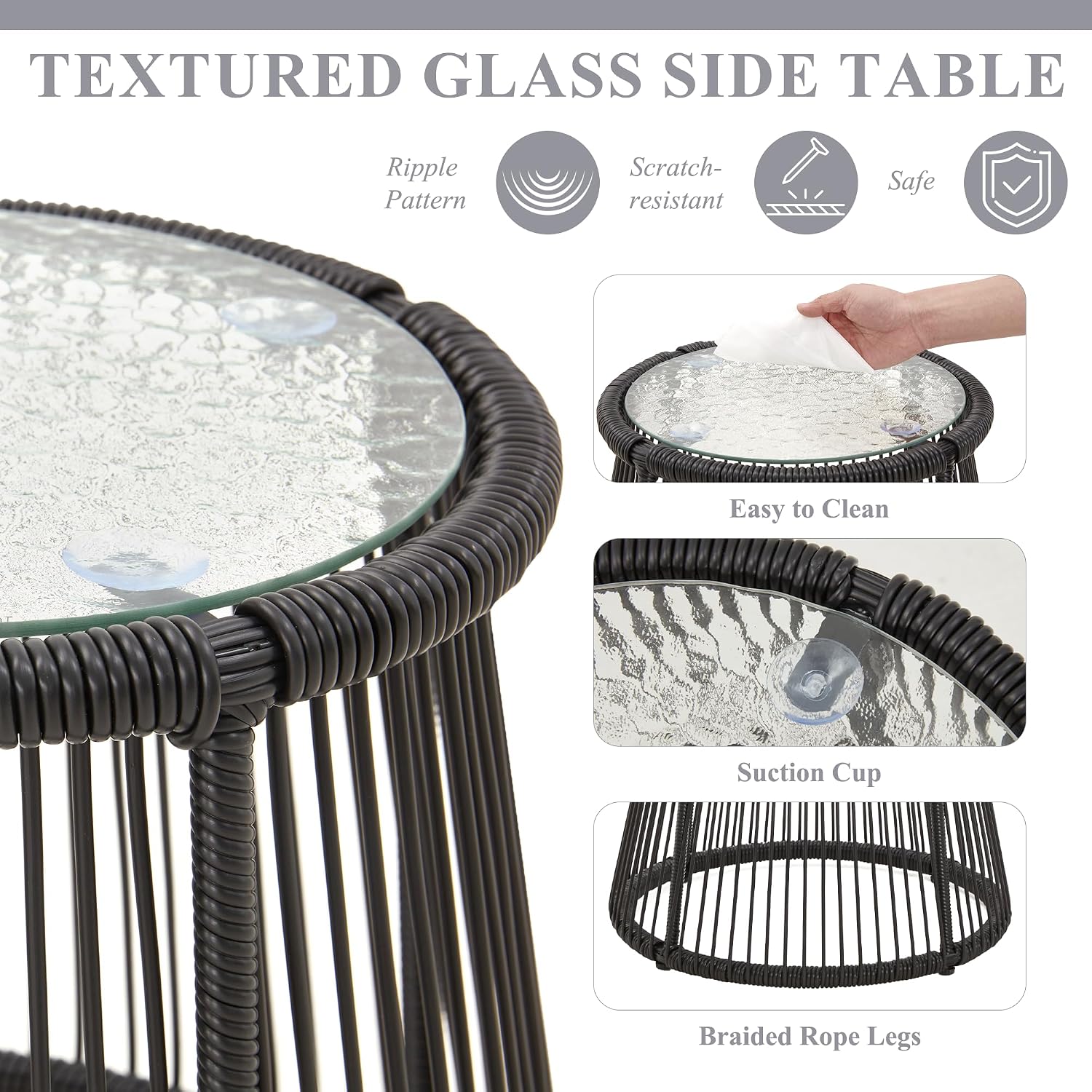 Juego de muebles de ratán para - Outdoor Furniture Black reseña y precio