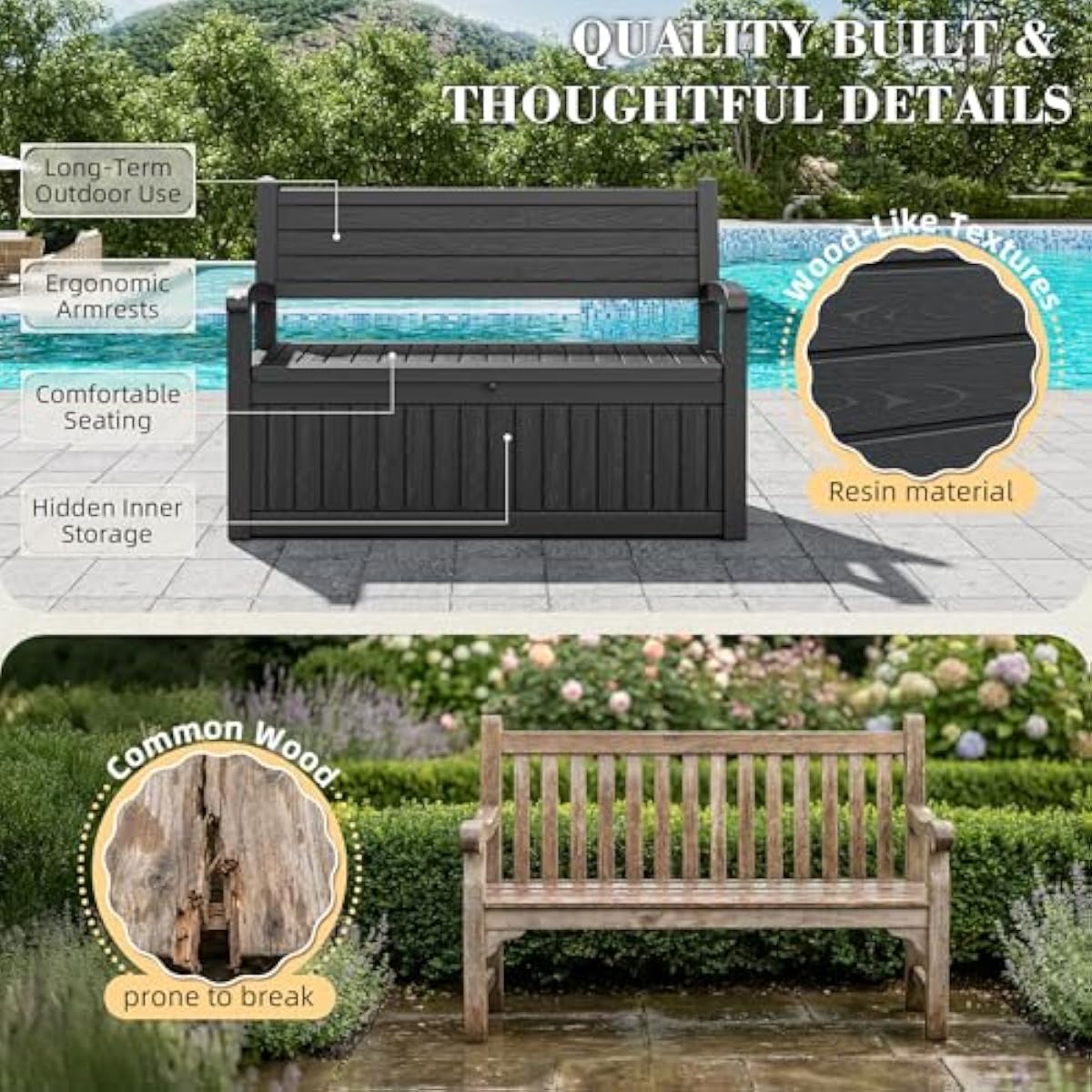 Banco de almacenamiento para e - Outdoor Furniture With Storage reseña y precio
