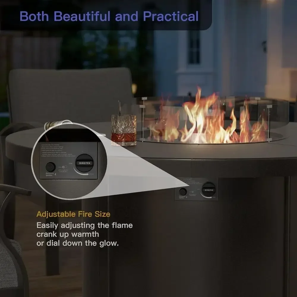 Juego de Muebles de Patio de 5 - Outdoor Furniture With Fire Pit Table reseña y precio