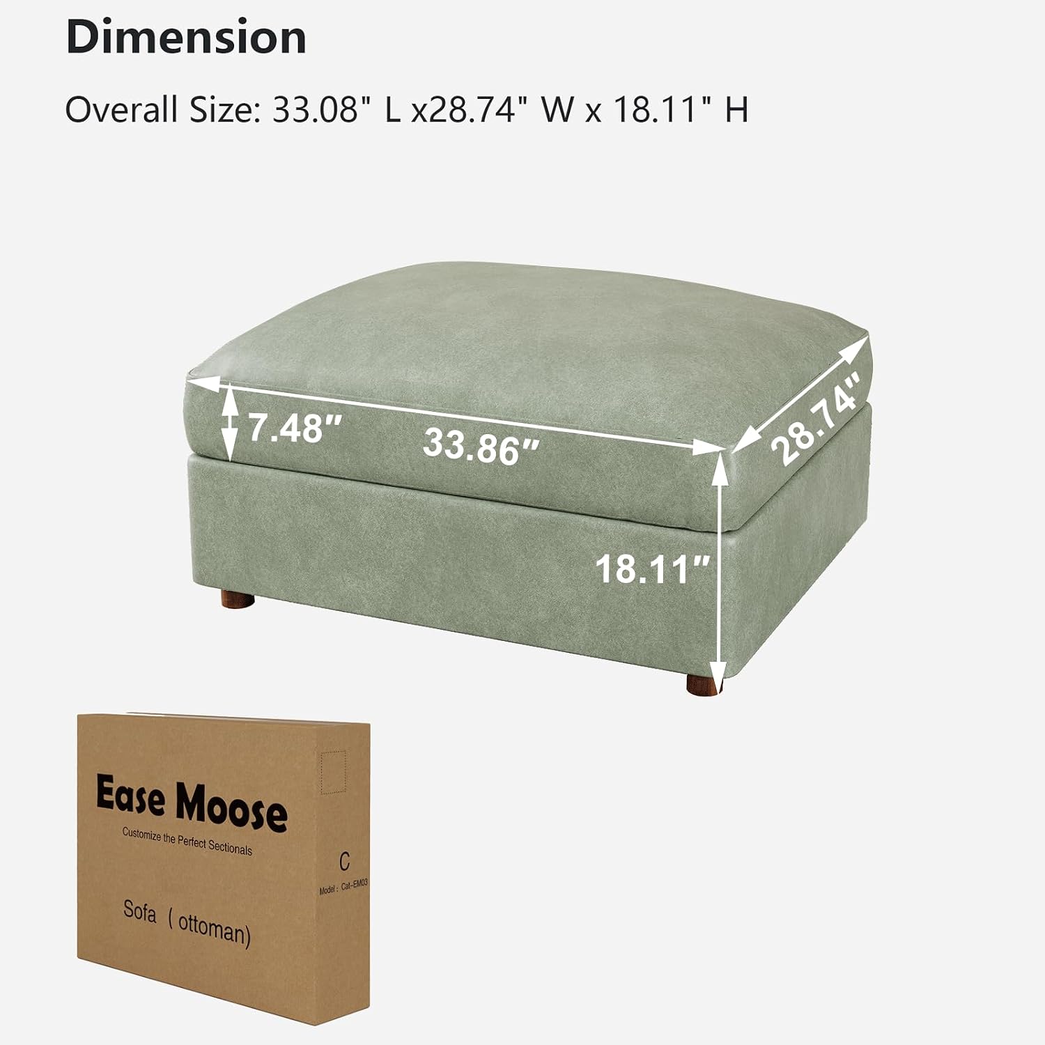 Módulo Otomano de Piel Sintéti - Outdoor Furniture Green reseña y precio