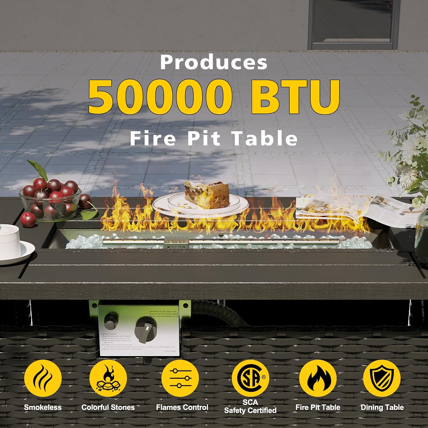 Conjunto de muebles para patio - Outdoor Furniture With Fire Pit Table reseña y precio