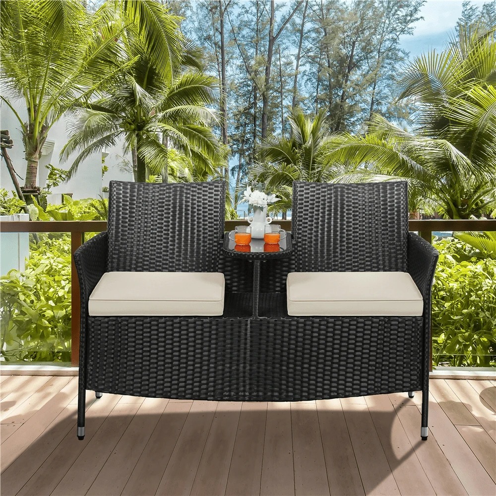 Conjunto de Muebles de Patio d - Outdoor Furniture Black reseña y precio