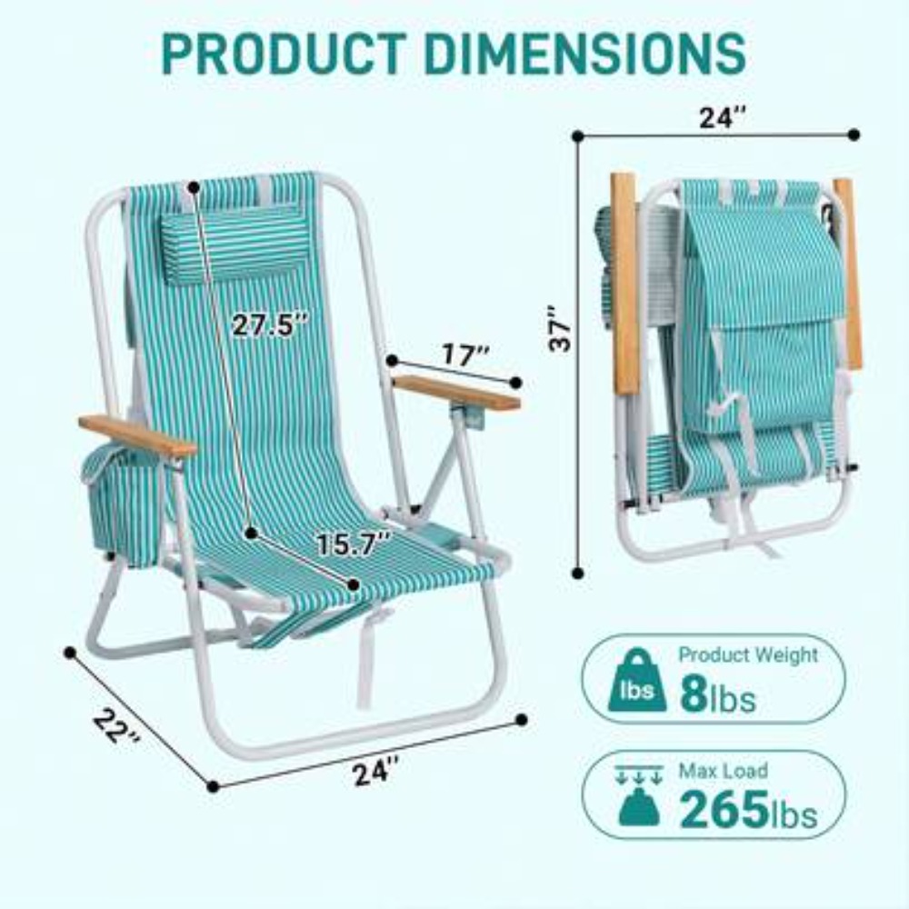 Silla de Playa Plegable Ajusta - Outdoor Furniture Green reseña y precio