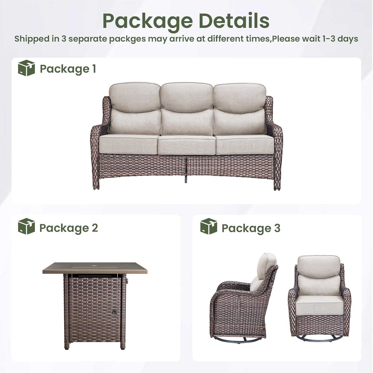 Conjunto de muebles de lujo pa - Outdoor Furniture With Fire Pit Table reseña y precio