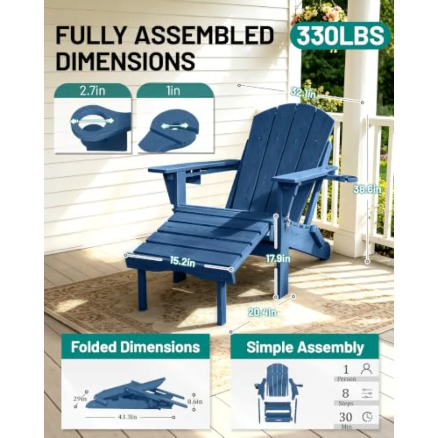 Conjunto de 2 sillas plegables - Adirondack Chair Wood reseña y precio