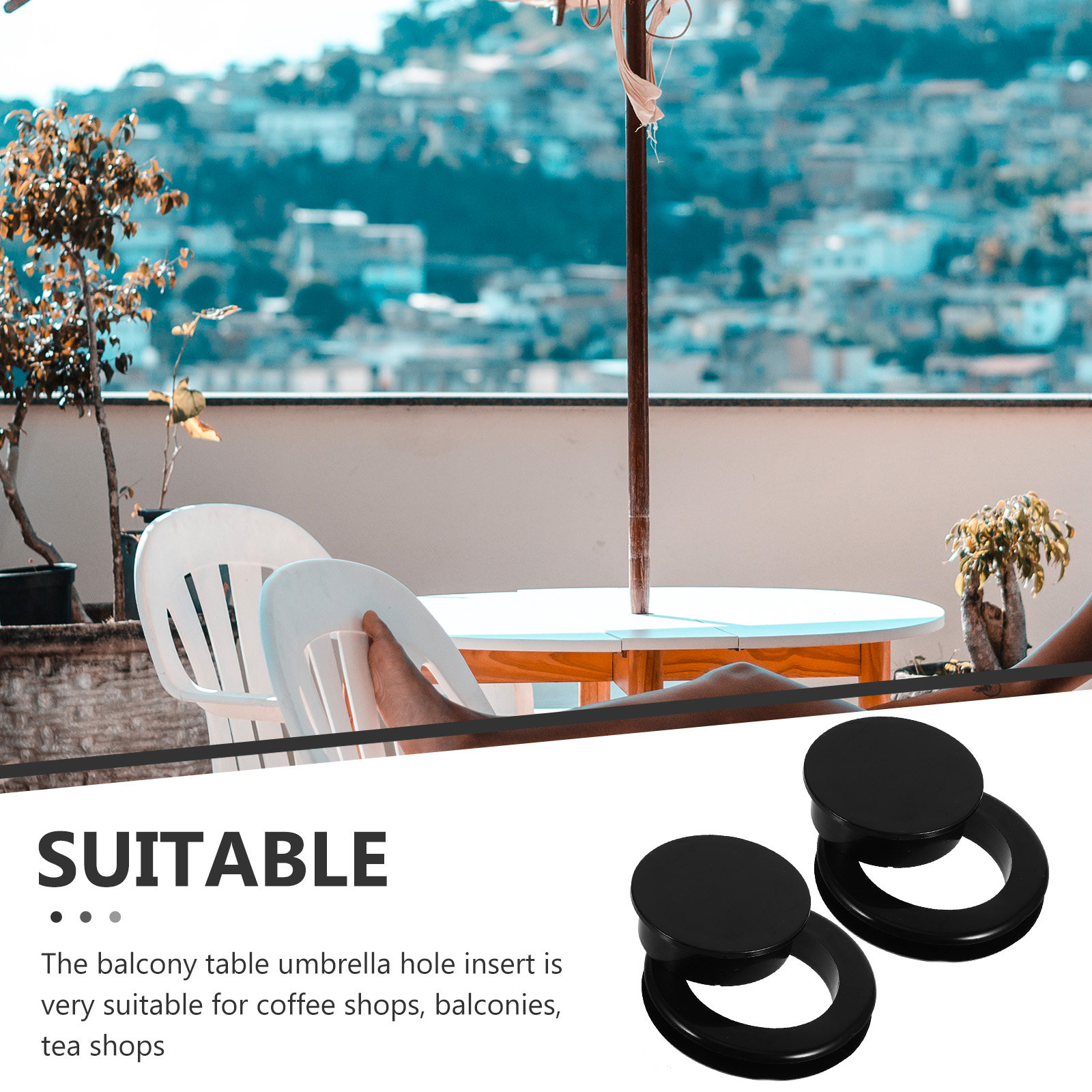 2 juegos de anillos para orifi - Outdoor Furniture Black reseña y precio