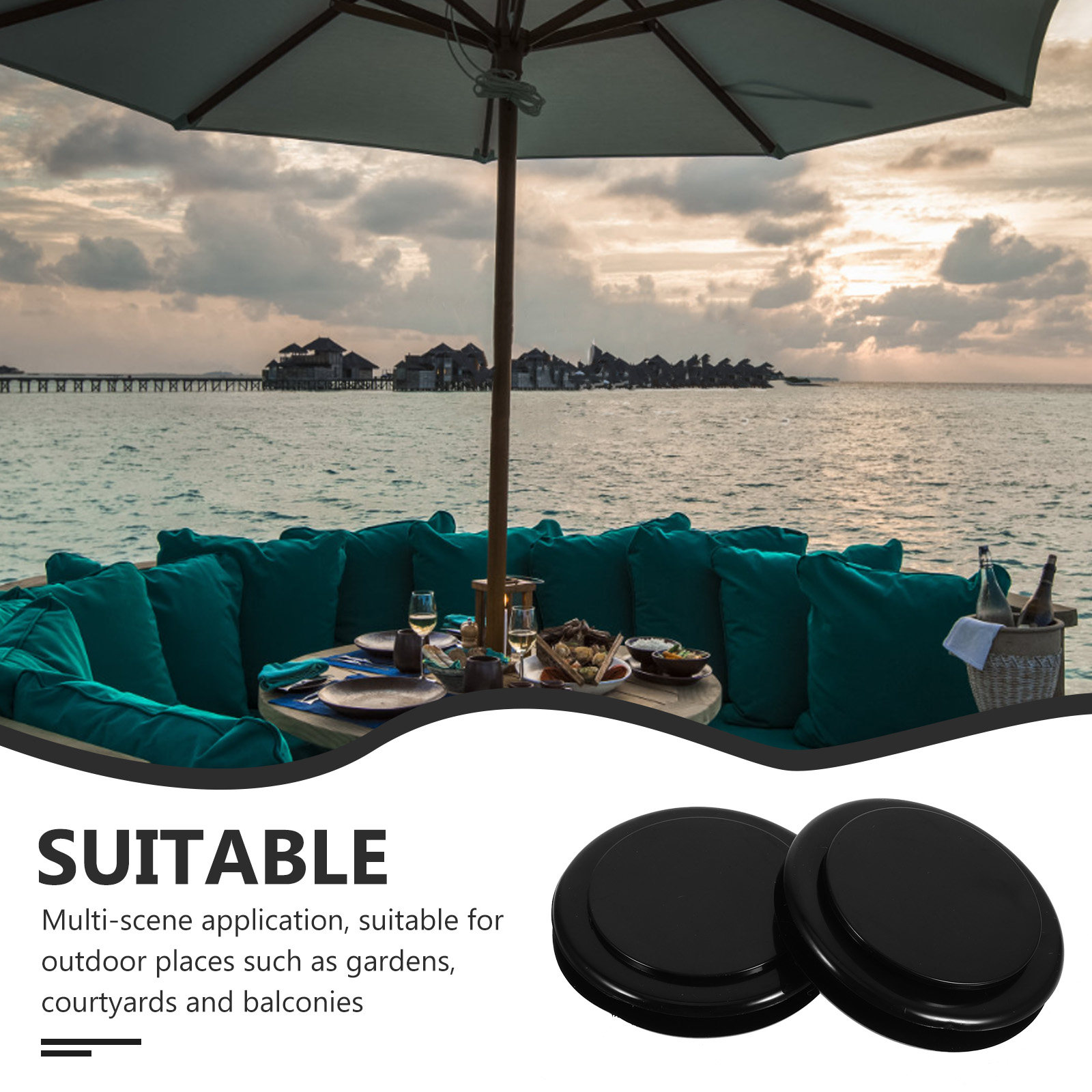2 juegos de anillos para orifi - Outdoor Furniture Black reseña y precio