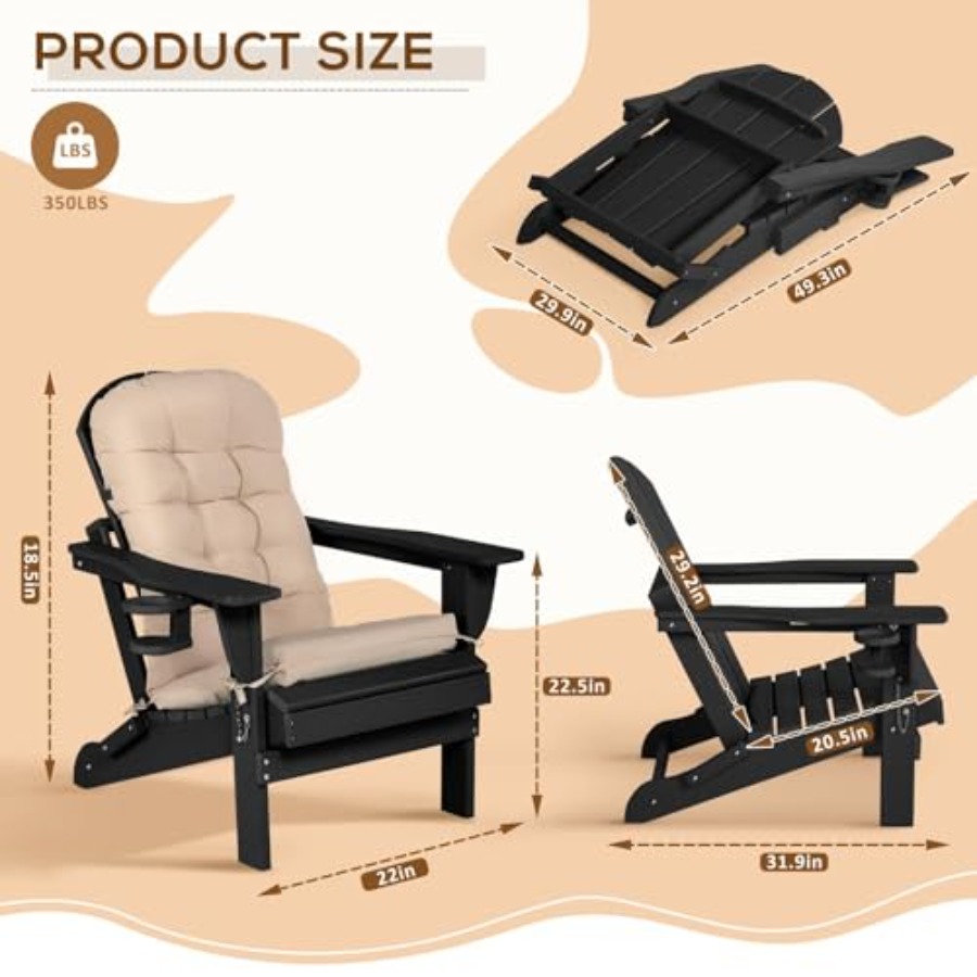 Silla Adirondack con Mesa, Coj - Adirondack Chair Wood reseña y precio